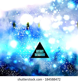 Hipster cosmic background, polygonal triangles and space background