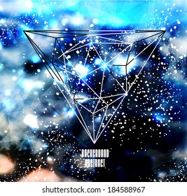 Hipster cosmic background, polygonal triangles and space background