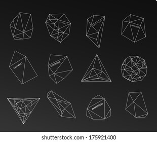 Hipster cosmic bubble and label, polygonal triangles