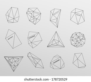 Hipster cosmic bubble and label, polygonal triangles