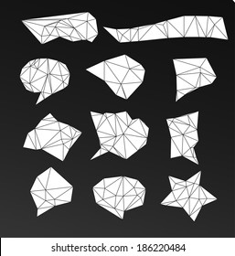 Hipster cosmic bubble and label, polygonal triangles