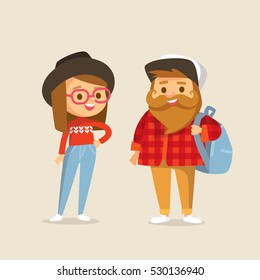 Hipster couple