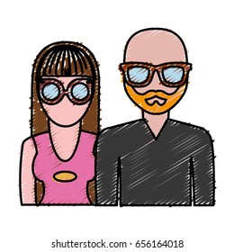 hipster couple icon