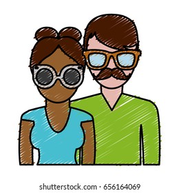 hipster couple icon