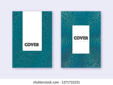 Hipster cover design template set. Red white blue abstract lines on dark background. Classy cover design. Positive catalog, poster, book template etc.