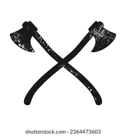 hipster cross axe vector icon 