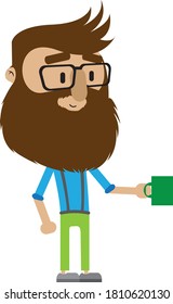 hipster con una taza en la mano