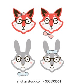 hipster cute animals couple