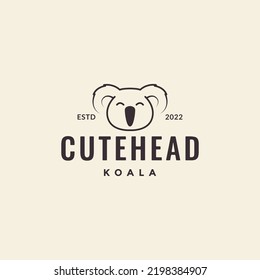 hipster cute koala logo design