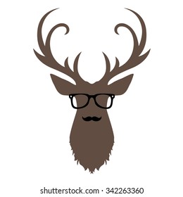 Hipster Deer with Glasses