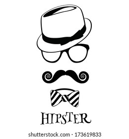 Hipster design elements. EPS 10 vector, grouped for easy editing. No open shapes or paths.