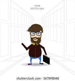 Hipster design with hipster elements and icons