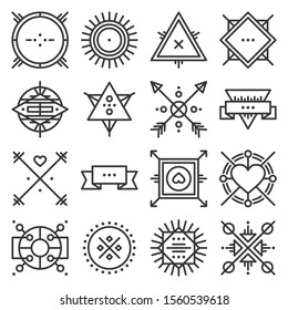 Hipster Design Elements Set on White Background. Vector