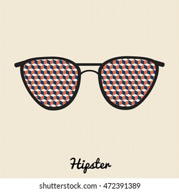 Hipster design elements. Vector illustration of glasses. 