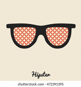 Hipster design elements. Vector illustration of glasses. 