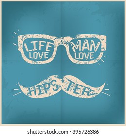 Hipster design on old background,vector