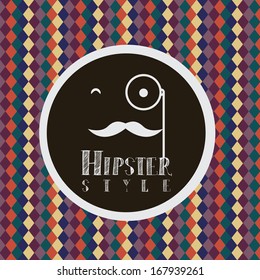 hipster design over abstract  background vector  illustration  