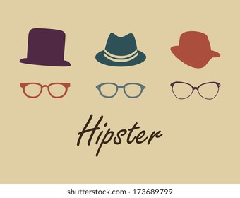 hipster design over beige  background vector  illustration  