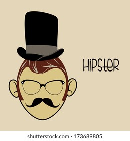 hipster design over beige  background vector  illustration  