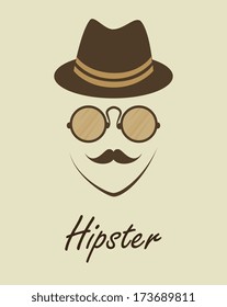 hipster design over beige  background vector  illustration  