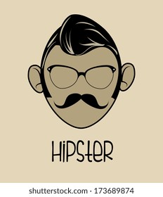 hipster design over beige   background vector  illustration  