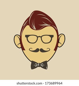 hipster design over beige  background vector  illustration  