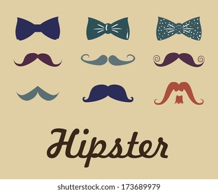 hipster design over beige  background vector  illustration  