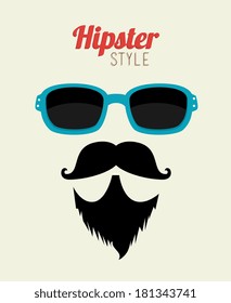 hipster design over beige background vector  illustration  