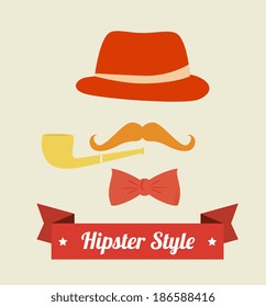 Hipster design over beige background, vector illustration
