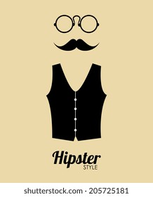 Hipster design over beige background, vector illustration