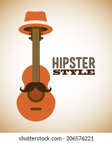 hipster design over beige background vector illustration