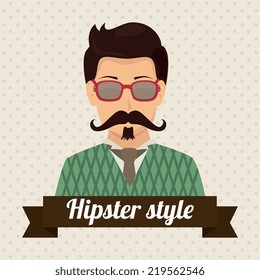 Hipster design over beige background, vector illustration