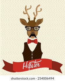 Hipster design over beige background, vector illustration.
