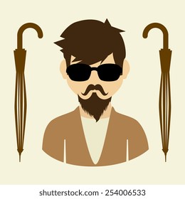 Hipster design over beige background, vector illustration.