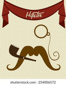 Hipster design over beige background, vector illustration.