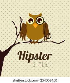 Hipster design over beige background, vector illustration.