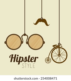 Hipster design over beige background, vector illustration.