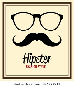 Hipster design over beige background, vector illustration.