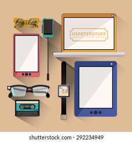 Hipster design over beige background, vector illustration