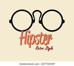Hipster design over beige background,vector illustration.