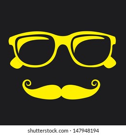 hipster design over black background vector  illustration 