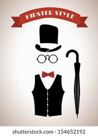 hipster design over black background vector  illustration 