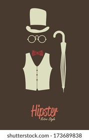 hipster design over  black background vector  illustration  