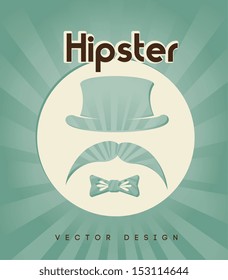 hipster design over blue background vector  illustration 