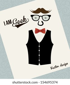 hipster design over blue background vector  illustration 