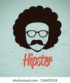 hipster design over blue background vector  illustration  