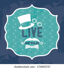 hipster design over blue  background vector  illustration  