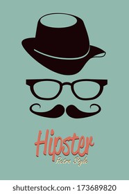 hipster design over  blue background vector  illustration  