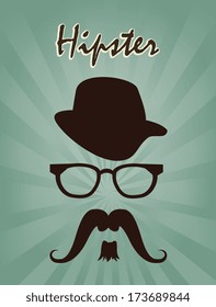 hipster design over blue  background vector  illustration  