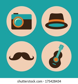 hipster design over blue background vector  illustration  